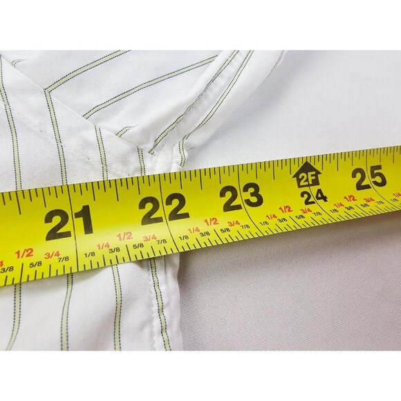 J. Crew Tailored Fit Size Large Mens White Sage Green Button Down Cottton Shirt - Picture 2 of 10